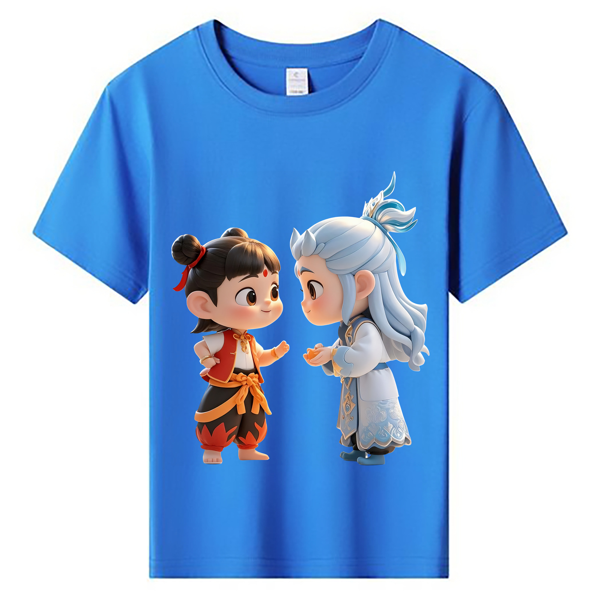 （画像用） Ne Zha 2 ナタ 魔童の大暴れ 綿100％キッズTシャツ（フロントプリント）